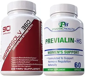 Serrraolv 360: Extra Strength Fibriod Paket - Lösen Sie Fibroids schnell (Serrasolv 360 90 Cap & Previalin 60 Cap) Auch hilft mit Bloating, Discomfort und Balancing Hormone