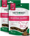 Vet's best Seasonal Allergy Soft Chew Dog Supplements | Beruhigt Hunde Haut Irritation Durch Saisonale Allergien | Pflege Histamin Levels | 50 Kautabletten, 30 Count (Pack von 2)