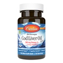 Carlson - Cod Liver Oil Minis, 280 mg Omega-3s + Vitamine A & D3, Herzunterstützung & Kognitive Funktion, Vision Health, 100 Mini Softgels