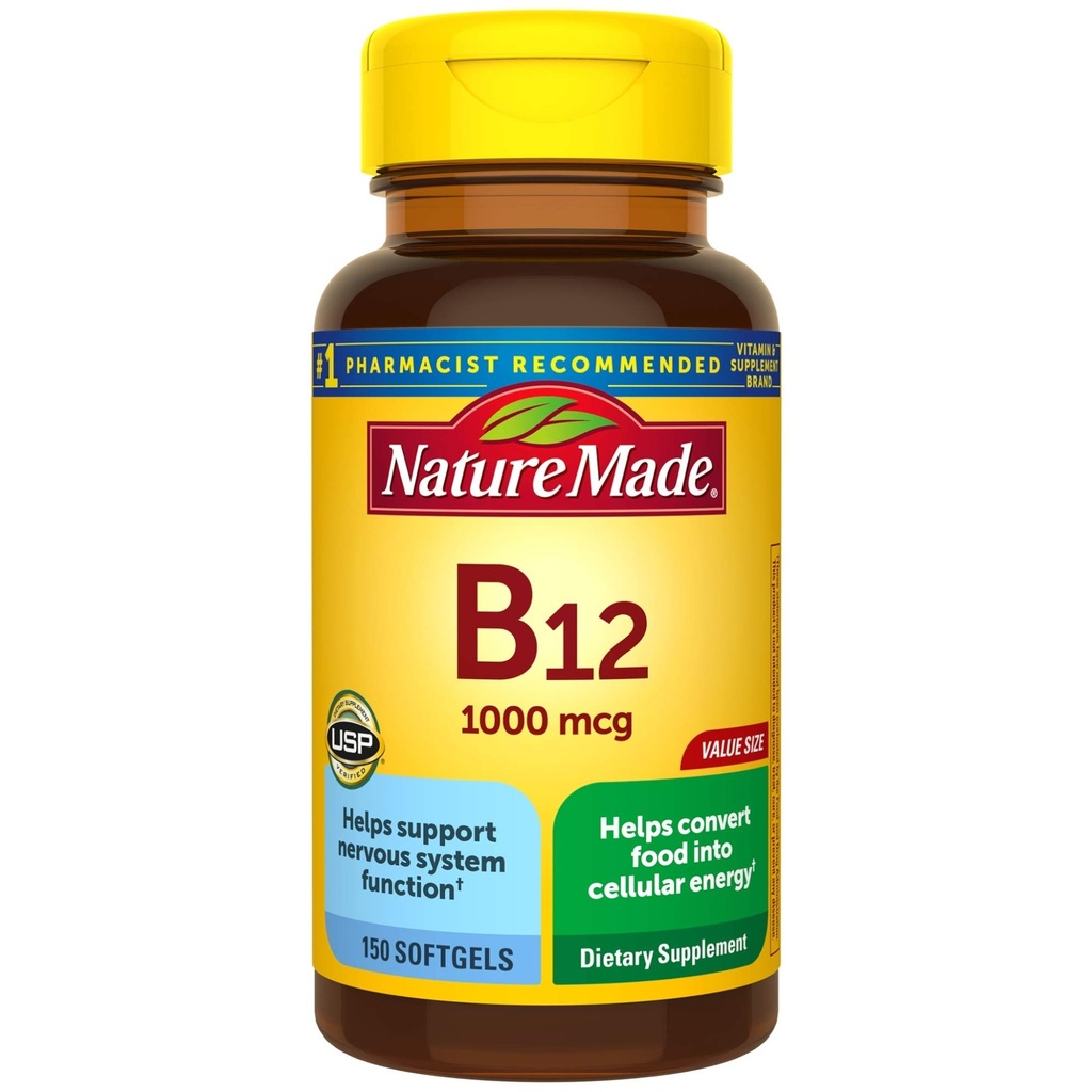 Vitamin B12 1000 mcg Weichgele, 150 Zählwert Größe