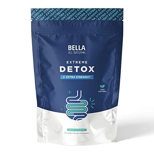 Bella All Natural Extreme Detox Tea - 30 sachets de thé pour une utilisation quotidienne avec des herbes naturelles, 3.17 Ounce