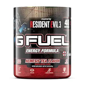 G Fuel Celeste Strawberry Energy Drink Powder, Pre Workout Caffeine Mix für Gaming, Zucker Free Focus Amino, Vitamin + Antioxidantien, 9.8oz (Celeste Erdbeere, 40 Servierungen)
