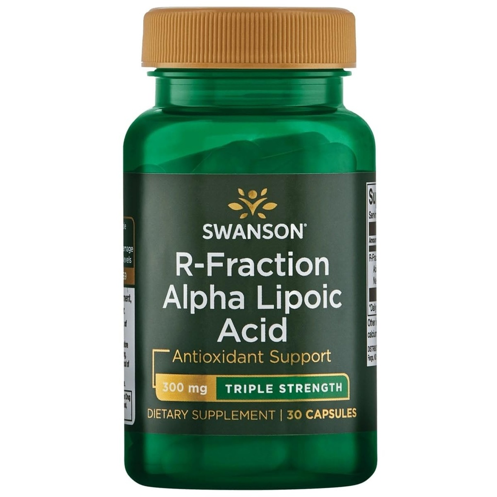 Swanson Triple Strength R-Fraction Alpha Lipoic Acid - fördert gesunden Blutdruck & liefert essentielle Nährstoffe - (30 Kapseln, 300mg Jeder)