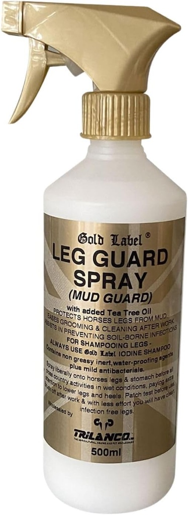 Spray de protection des jambes, pour les chevaux, étiquette d'or, prévient les conditions liées à la boue, 500 ml Spray