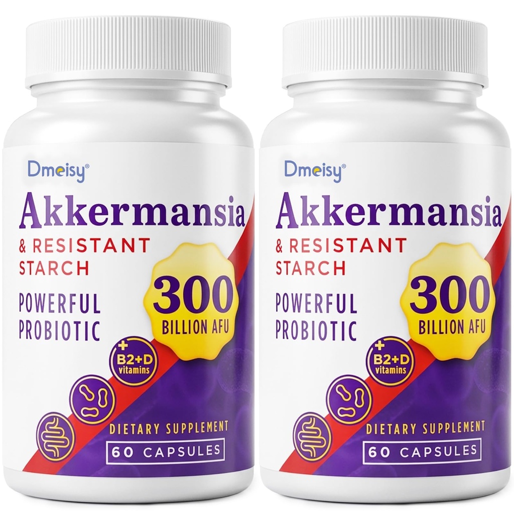 GLP-1 Beilage - 300 Billion AFU Akkermansia Muciniphila, Akkermansia Probiotic für Frauen & Männer, für Boost GLP-1, Digestive, Gut, Immunität, Enhances Gut Lining Function & Intestinal Walls, 120 Count