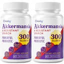 GLP-1 Beilage - 300 Billion AFU Akkermansia Muciniphila, Akkermansia Probiotic für Frauen & Männer, für Boost GLP-1, Digestive, Gut, Immunität, Enhances Gut Lining Function & Intestinal Walls, 120 Count