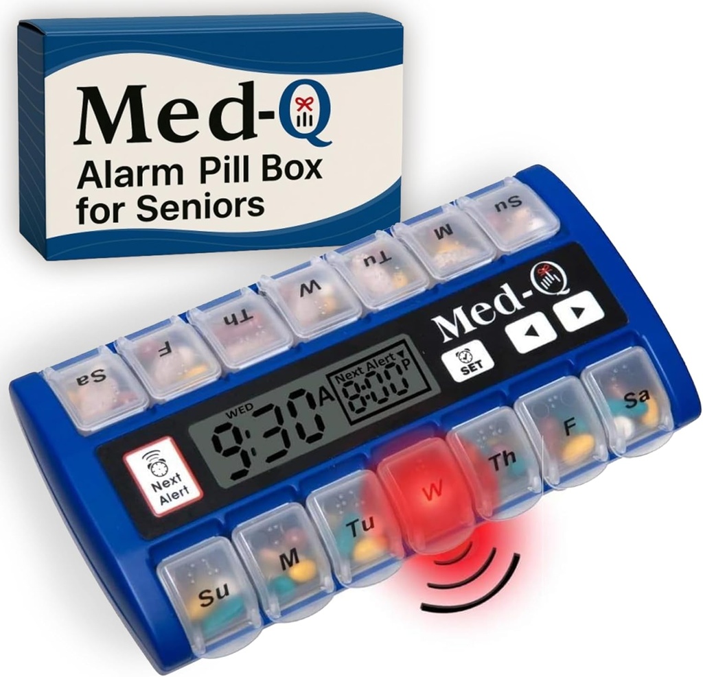 Digitale Pillenbox mit Alarmen – Pill Organizer mit Blitzlicht &amp; Beeping Reminders – Monatliche Pillenspender für Senioren, Dementia, Alzheimer, Medikamente & Vitamin Management