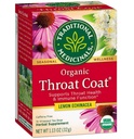 Médicaments traditionnels Manteau de gorge biologique Lemon Echinacea Herbal Tea, soutient la santé de la gorge (16 comte (paquet de 2))