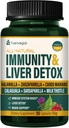 Jamaican Sarsaparilla Root Immunity & Liver Detox Cleanse Capsules, Skin Health & Immune Support Supplement with Kalawalla Milk Thistle. Zarzaparrilla y Cardo Mariano para el Higado Graso. 90 Caps