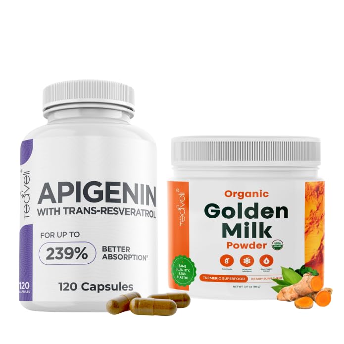Le sommeil comme un bébé avec du lait d'or et de l'apigenine - Vegan Friendly, non-OGM