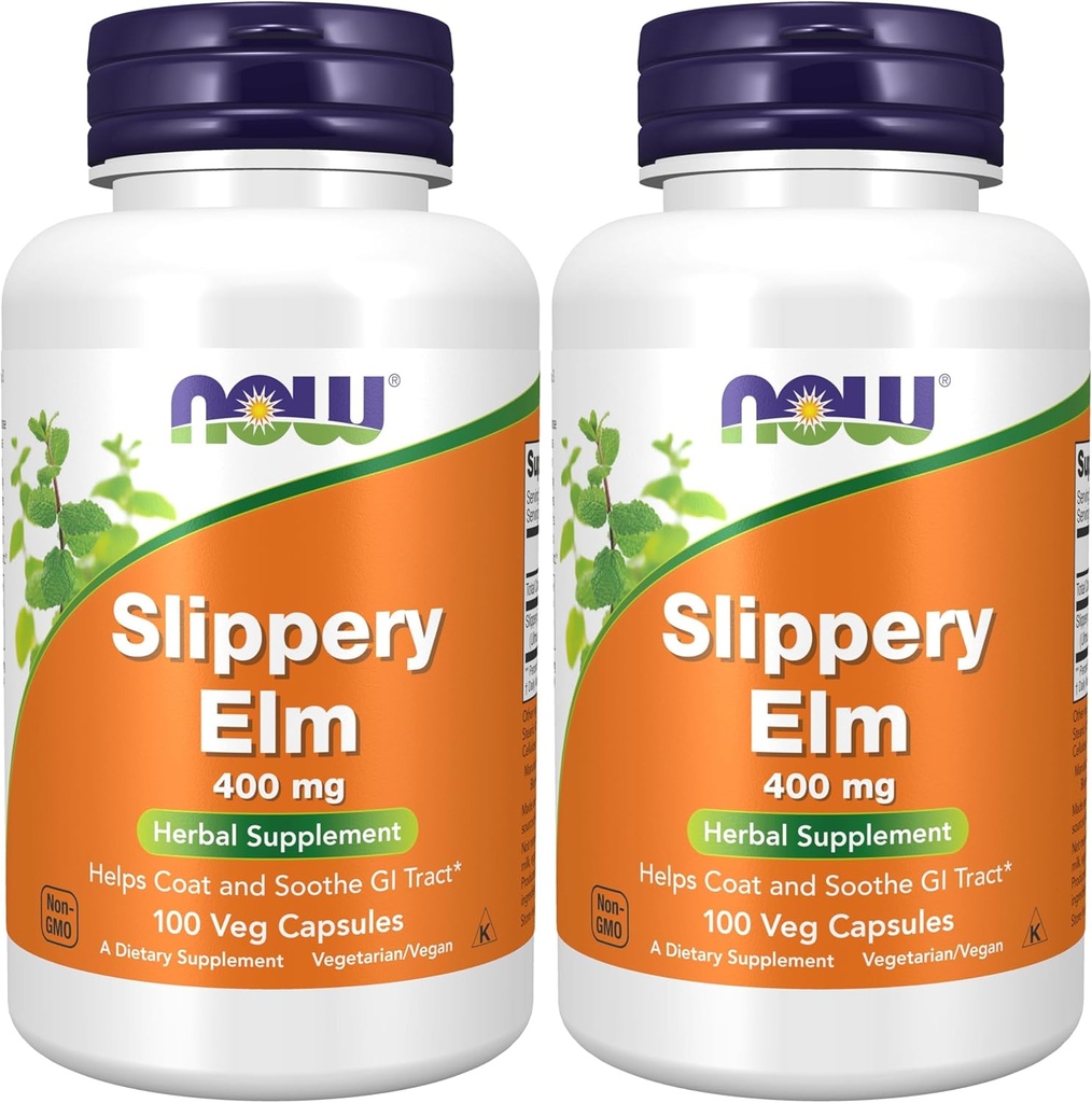 JETZT Slippery Elm 400mg 100 Kapseln (Pack von 2)