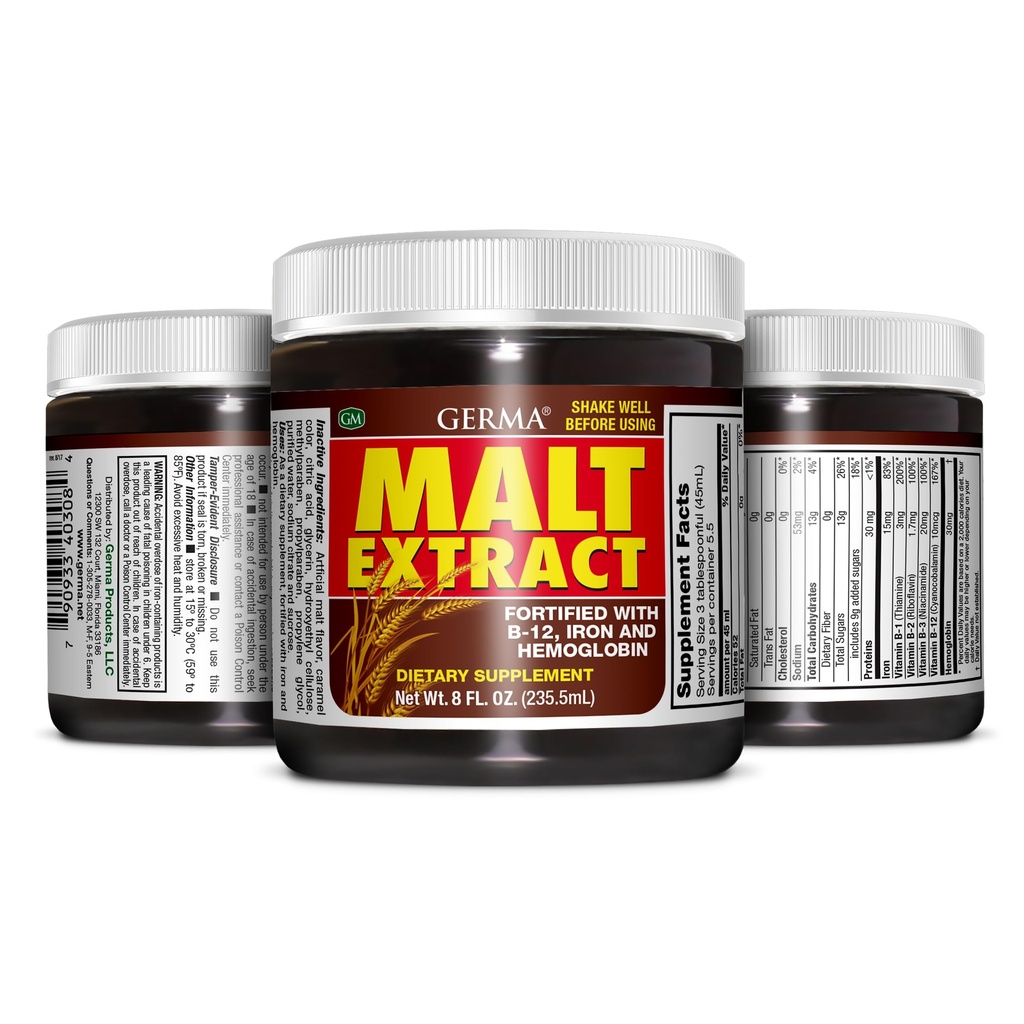 Extrait de malt de Germa avec des vitamines renforcées avec B-12