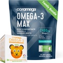 Coromega Family Bundle – Omega-3 Fischöl für Erwachsene & Kinder (60 Squeeze Packets) 2400mg/650mg Omega-3 + Vitamin D, 3X Mehr Absorption als Pillen, kein Fishy Nachgeschmack, Coconut Bliss & Tropical Orange