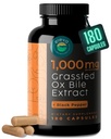 Extrait de bile à l'oxyde d'herbe 1000mg de sels de bile suppléments avec poivre noir. Soutient la santé digestive - 180 comtes