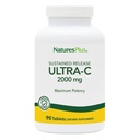 Natures Plus Ultra C W/Rose HIPS, Sustained Freigegeben - 2000 mg, 90 vegetarische Tabletten - Maximale Potenz Immununterstützung, Antioxidans - Frei-Radische Verteidigung - Glutenfrei - 90 Servierungen