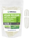 XPRS Nutra Größe 1 Pullulan Empty Capsules - 100 Count Clean Label Plantcaps Clear Empty Vegan Capsules - Premium Vegetarische Pillen - Do-It-Yourself Gemüse Kapselfüllung