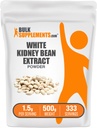 BulkSupplements.com Weißes Nierenbohnen-Extrakt-Pulver - Weißes Nierenbohnenpulver - Kräuterergänzung - Glutenfrei, 1,5g pro Servierung, 500g (1.1 lbs) (Pack von 1)