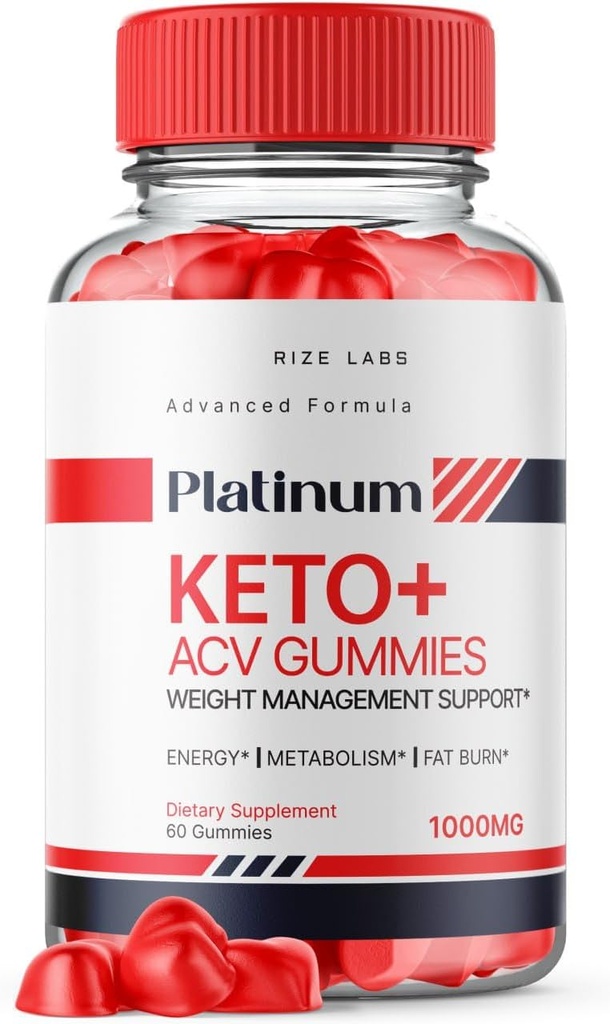 rize labs Platinum Keto AVC Gummi für erweiterte Gewichtsverlust, Ergänzung für maximale Stärke Gomitas (60 Gummi)