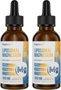 Hochfeste Liposomale Magnesiumtropfen, leicht absorbierte Chelatformen von Magnesium-Bisglycinat und Magnesium-Gluconat, 60ML Zitronen-Flaschen-Flüssigtropfen