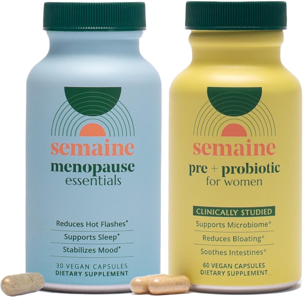 Peri/Menopause & Gut Health Bundle - Ease Bloating, Indigestion, Hot Flashes & Thinning Hair. Unterstützung Stimmung, Schlaf, Hormone & Immunität | 1 Monat Versorgung