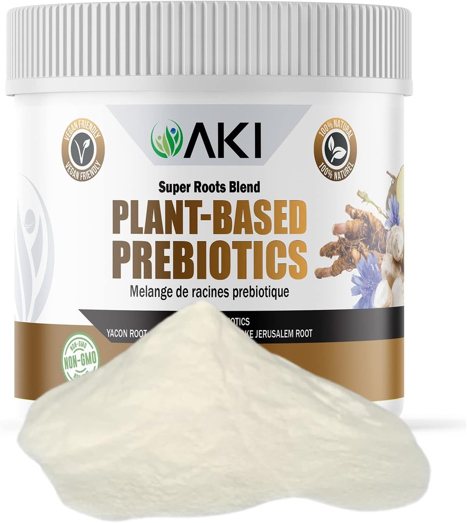 AKI Plant-Based Prebiotic Blend (6oz/170g) - Ideale Quelle von FOS & Inulin - Nourish Intestinal Flora & Immunität - Ideal für Protein Shakes, Juice, Smoothies - Keto Friendly, Vegan, Gluten & GMO Free