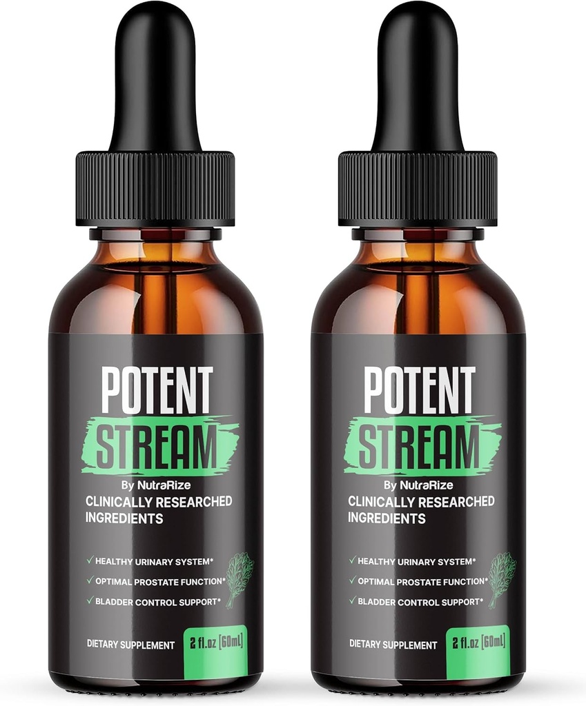 NutraRize (Pack mit 2 Potent Stream Drops, Advanced Prostate Supplement - Natürliche Unterstützung für Prostata Gesundheit, maximale Stärke, Bewertungen (60 Servierungen)