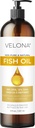 Fisch Omega-3 Öl von Velona - 8 Fl Oz | 100% reines und natürliches Trägeröl | Raffiniert | Vitamin E, D, Omega-3 | Kochen, Haut, Gesicht, Körper, Haarpflege | Heute verwenden -