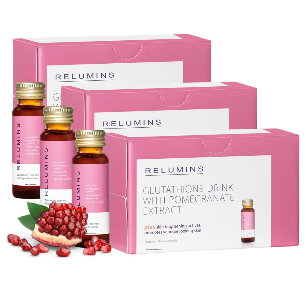 Shots d'hydratation au glutathion - Récupération de la peau après l'été et hydratation par temps froid - Collagène-Boosting & Made in USA - Flamand de grenade – 30 bouteilles x 50 ml