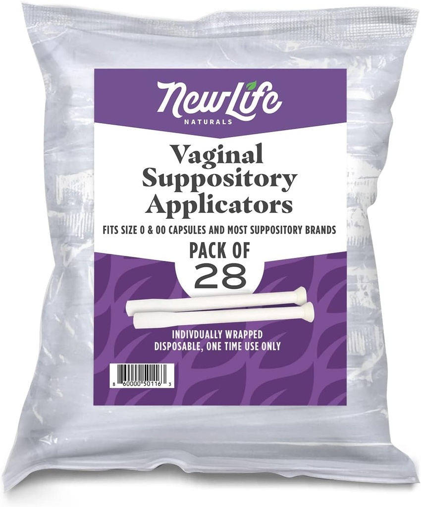 Einweg-Kunststoff Vaginal Suppository Applicators: Individuell Wrapped Suppository Applicator für Damen - Passt die meisten Borsäure Suppositorien, Pillen, Tabletten und Größe 0 und 00 Kapseln - 28 Pack