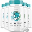 (5 Pack) Pilules Cleartone - Formule officielle - Pilules de soutien auditif Cleartone Acouphène, Pilules claires Relief auditif Formule de résistance maximale Supplément de vitamine avancée Clear Tone (300 Capsules)