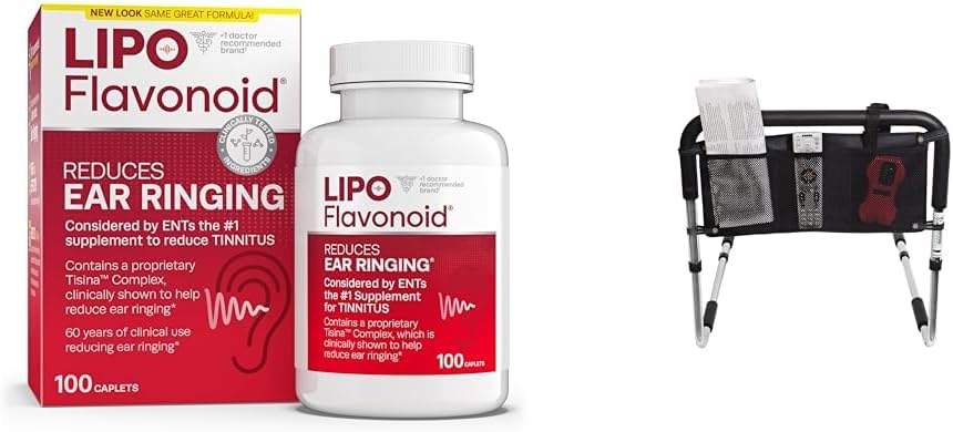 Lipo Flavonoïde Acouphène Relief 100 Caplets & Bed Rail Accessory Pouch