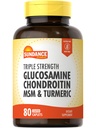 Sundance Glucosamin Chondroitin mit MSM und Turmeric | 80 Caplets | Dreifache Stärke Formel | Nicht-GMO und Glutenfreie Ergänzung