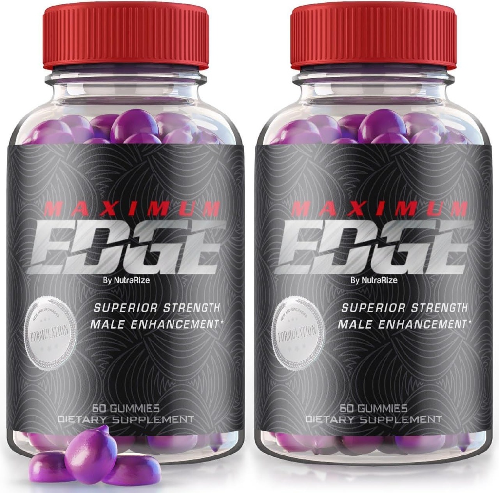 (2 Pack) Maximum Edge Male Gummies - Maximum Edge Supplement für Männer, Eine tägliche Formel für Gesamt-Wellness und Spitzenleistung, maximale Edge Extra Strength Formel, MaximumEdge Bewertungen (120 Gummies)