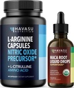 HAVASU NUTRITION Organische Maca Wurzelflüssigkeit Tropfen (60 Servierungen) & L Arginine L Citrulline Ergänzung (30 Servierungen)