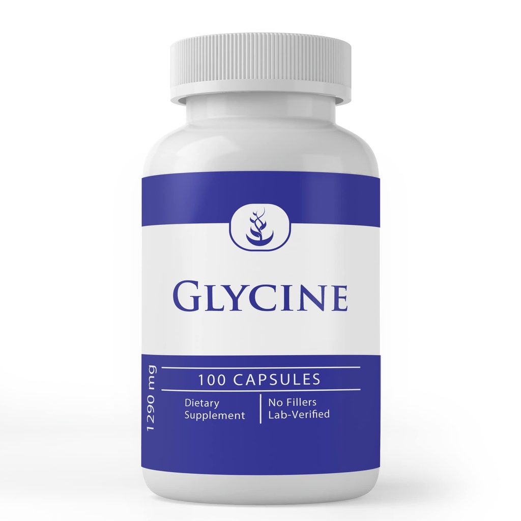 Pure Original Zutaten Glycin, (100 Kapseln) Rein, keine Additive oder Füllstoffe, Lab Verified
