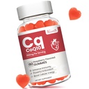 Haute absorption CoQ10 Gummies 250 mg, Plus Oméga-3, Vitamine B3 pour l'énergie cellulaire, cerveau et antioxydant, 5X Meilleur supplément d'absorption Coenzyme Q10, Aromatisé aux framboises - 60 Cts