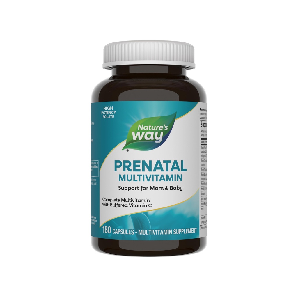 Nature's Way Prenatal Multivitamin, mit Folat für gesunde Gehirn- und Spinalentwicklung*, 180 Kapseln