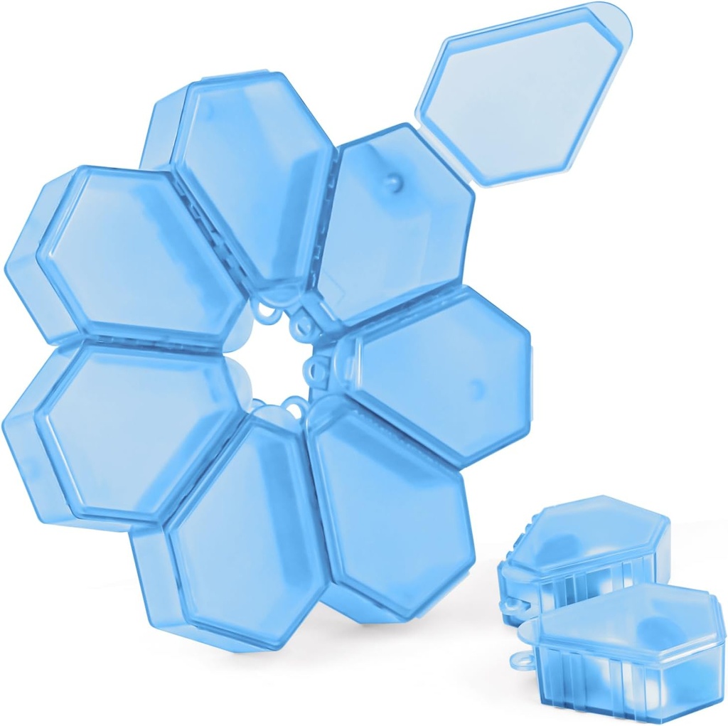 7-in-1 Travel Pill Organizer Set enthält 7 kleine Säule Box Komponenten, die in eine kreisförmige große Säule Box montiert werden können, jede kleine Säule Gehäusekomponente kann separat verwendet werden (1Pack Blau)