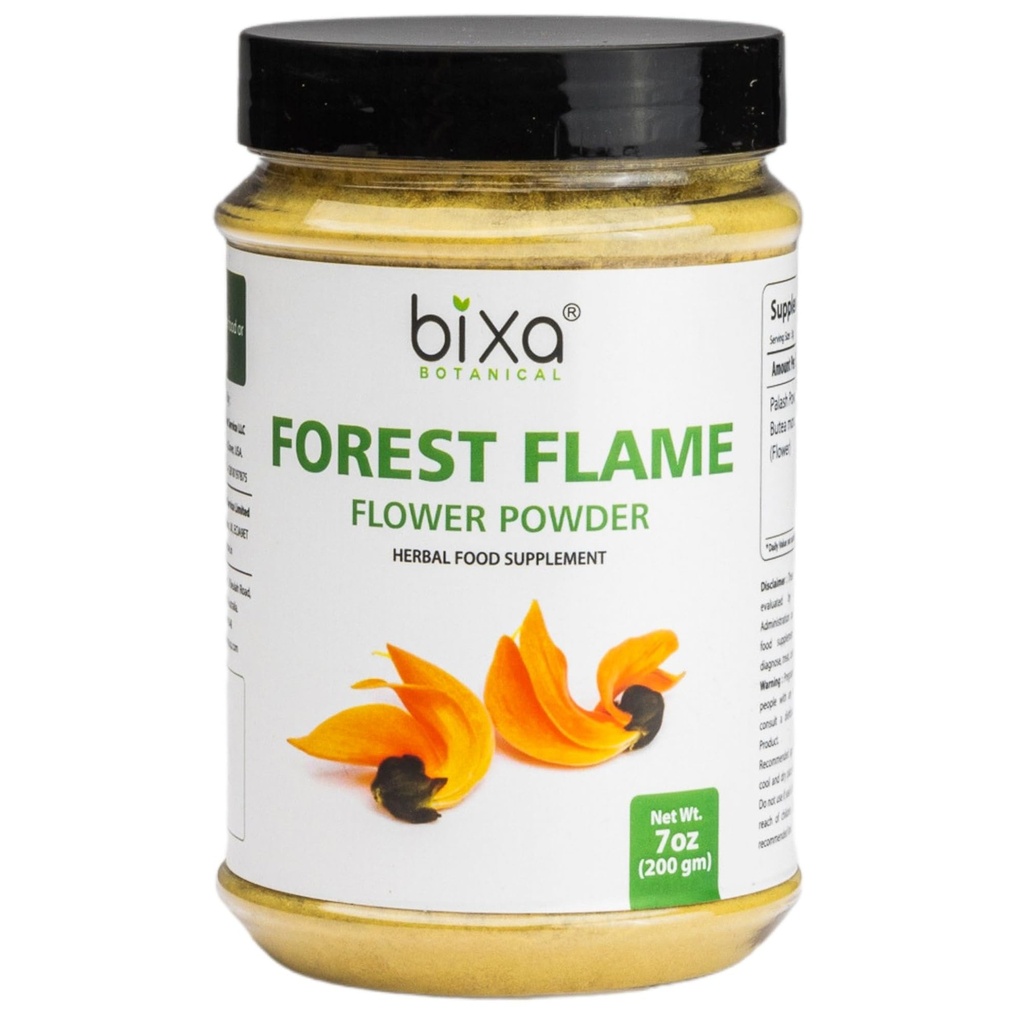 bixa BOTANICAL Forest Flame Tree Powder (Palash/Butea Monosperma), Kräuter natürliche Ergänzung für Männer und Frauen | 7 Oz (200g)