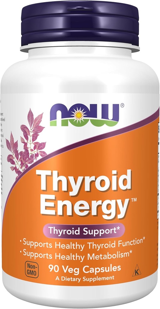 MAINTENANT Compléments alimentaires, Thyroïde EnergyTM, Iodine et Tyrosine plus Sélénium, Zinc et Cuivre, 90 Capsules de Veg