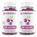 PUREFINITY Gommies de baies aînées avec Sambucus, vitamine C et zinc – votre supplément quotidien parfait 3-en-1 pour les enfants et les adultes – sans gluten, sans OGM, végétalien, 60 comtes (paquet de 2)