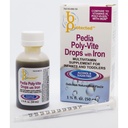 Pédia Poly-Vite gouttes avec 1 2/3 fl d'acier liquide
