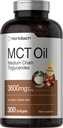 Horbäach MCT Öl Pillen | 3600mg | 300 Softgel Kapseln | Keto Ergänzung aus Kokosnuss | mit Caprylic & Capric Säure | Non-GMO und Glutenfrei