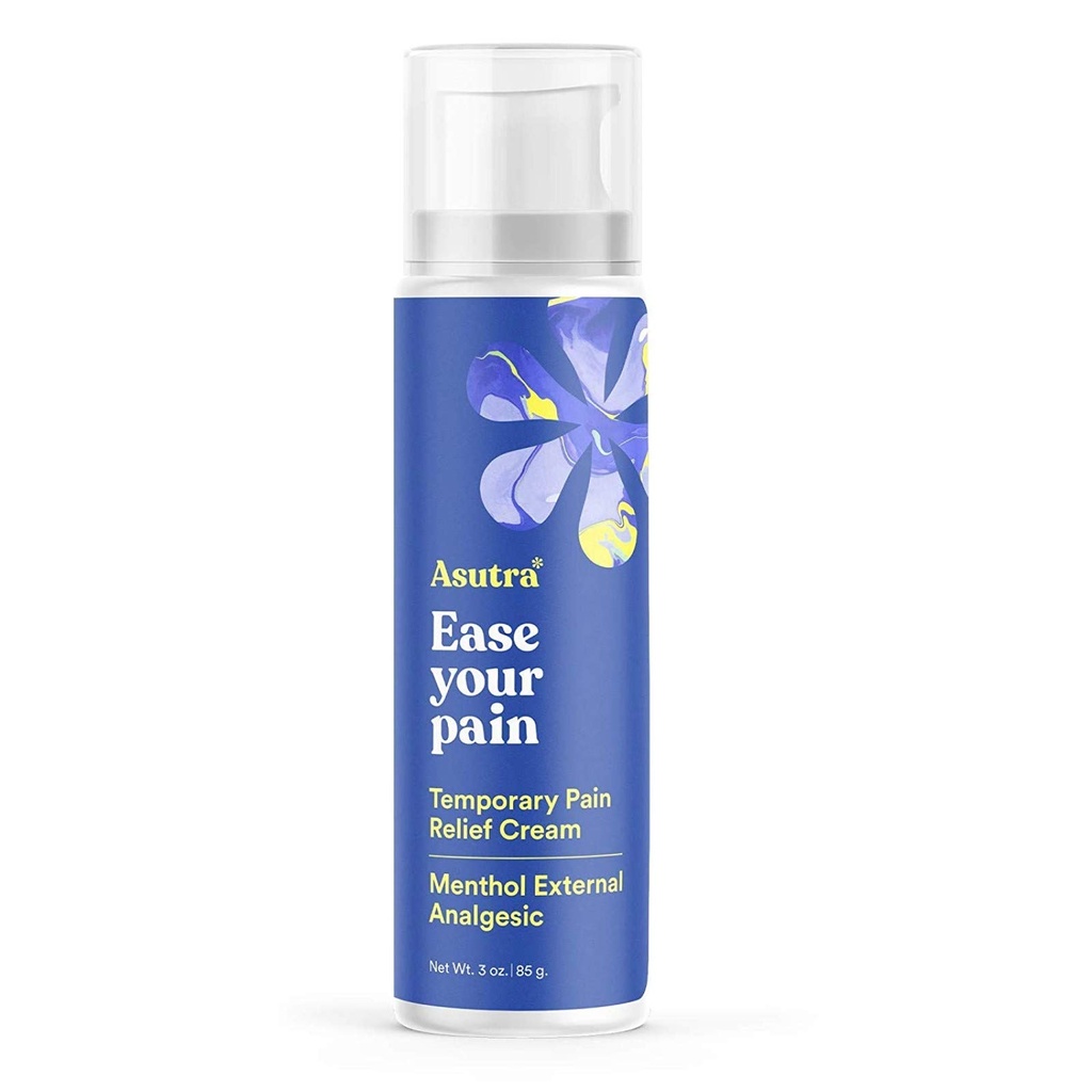 ASUTRA Relief Cream, 3 oz - Cooling Sensation, Temporäres Relief von Muskelstörung und Soreness, 4% Menthol, Arnica Montana und Dimethylsulfonne (MSM)