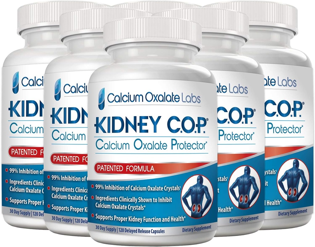 KIDNEY C.O.P. Calcium-Oxalat-Schutz 120 Kapseln, Nieren Unterstützung für Calcium-Oxalat-Kristalle, Hilft Stopps Recurrence von Steinen, Stärkere als Chanca Piedra Stone Breaker Supplements, 6 Pack