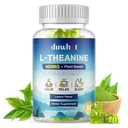 L-Theanine Gummies 400mg, Supplément Théanine à croquer pour les adultes et les enfants 4+, Natural Stress Relief, supplément zzZ & Focus, Vegan, Sucre faible, Non-Drowsy, Lemon Flavor, 60 Chewables
