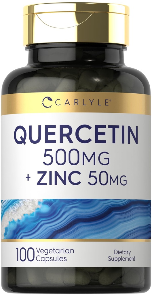 Carlyle Quercetin 500mg Capsules avec 50mg de Zinc. 100 Count.