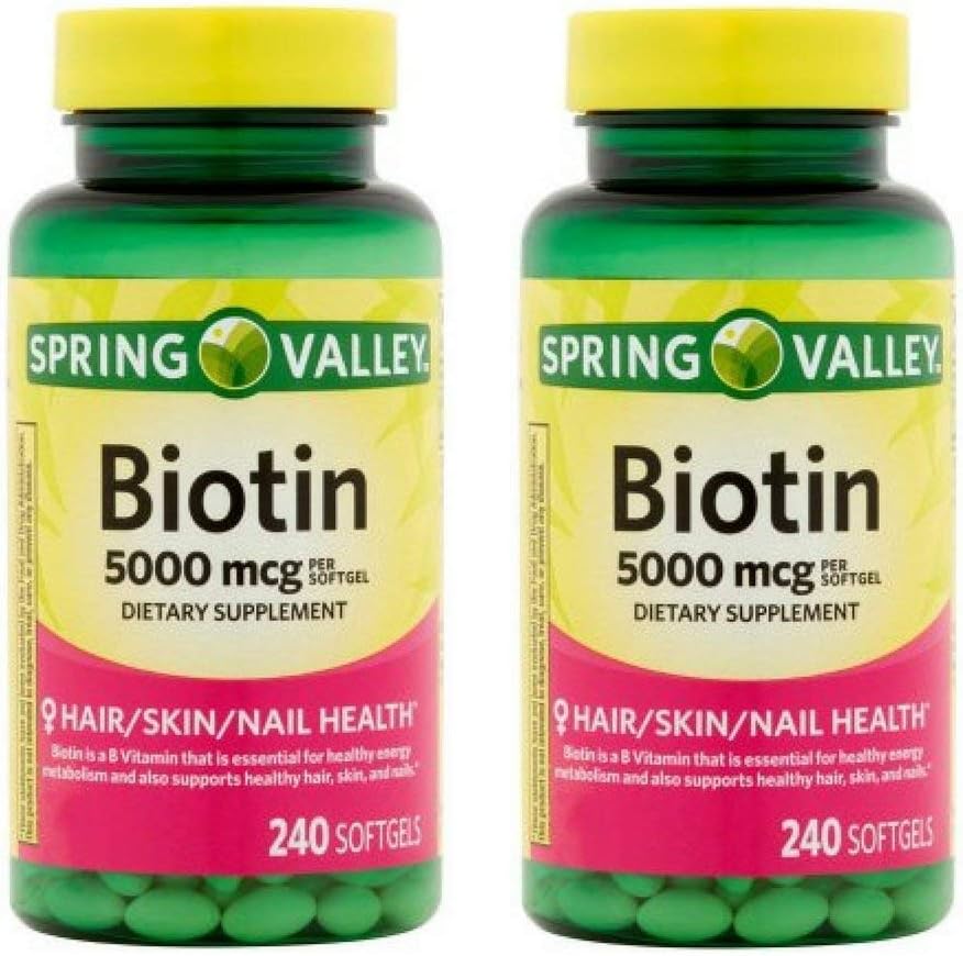 Spring Valley - Biotin 5000 mcg, 240 Softgels von Spring Valley (Pack von 2)