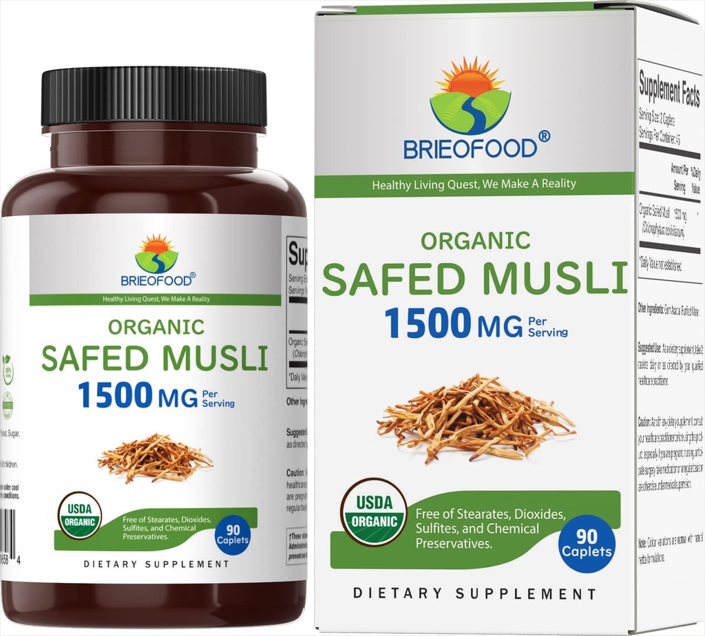 Brieofood Musli bio, 1500mg, 45 portions, végétarien, sans gluten, 90 comprimés végétariens