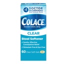 Adoucisseur de tabouret transparent pour un soulagement de constipation efficace doux, marque #1 recommandée par le médecin, sans colorant, gélules de 50 mg, 60 Compte